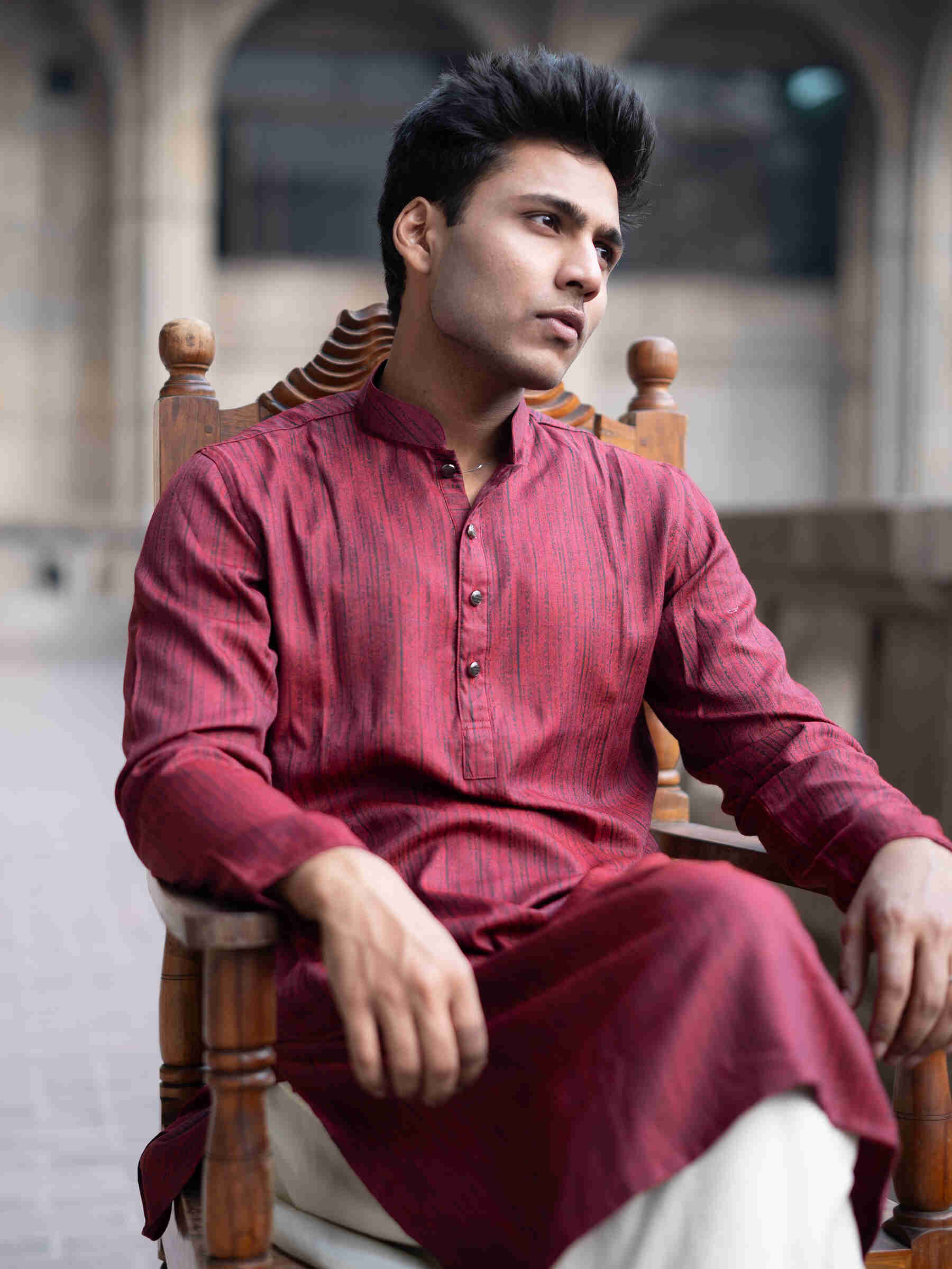 Premium Cotton Panjabi | Maroon Premium Cotton Panjabi | Maroon